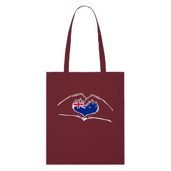 J’aime les mains de Nouvelle Zélande - New Zealand - Tote bag bio Stanley/Stella - bordeaux - Devant