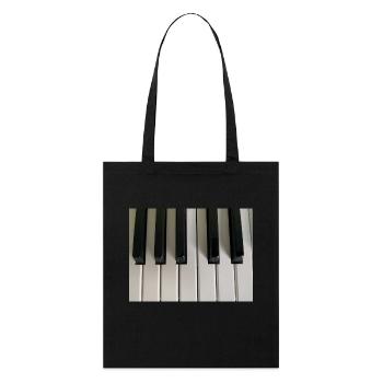 clés de piano - Tote bag bio Stanley/Stella - noir - Devant