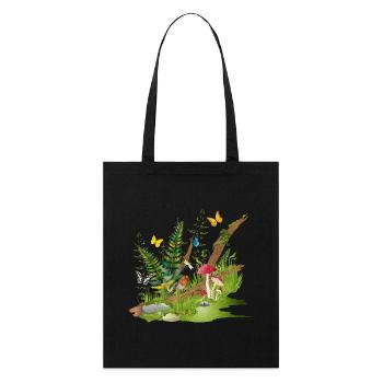 un morceau de nature à la lisière de la forêt - habitat pour animaux - Tote bag bio Stanley/Stella - noir - Devant