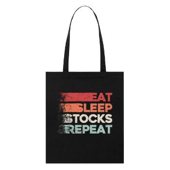 Manger, dormir, stocker, répéter - Tote bag bio Stanley/Stella - noir - Devant