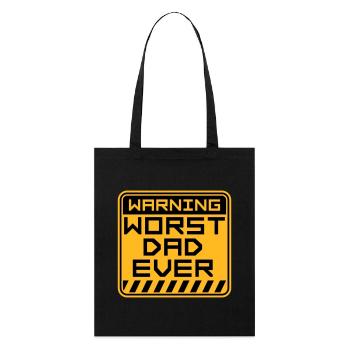 Worst Dad Ever Lustig Sarkastisch Vatertag Papa - Stanley/Stella Bio-Stoffbeutel - Schwarz - Vorne