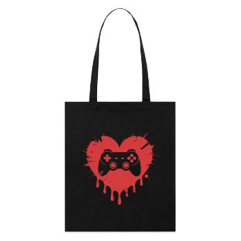Videospiele Lustiger Valentinstags-Gamer - Stanley/Stella Bio-Stoffbeutel - Schwarz - Vorne