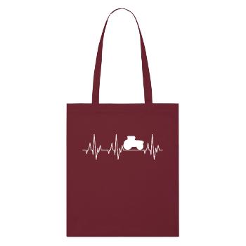 Tracteur de tracteur de trotteur d'ECG de battement de coeur - Tote bag bio Stanley/Stella - bordeaux - Devant