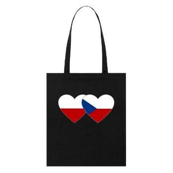 Pologne République tchèque Drapeau Coeur - Tote bag bio Stanley/Stella - noir - Devant
