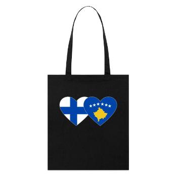 Finlande Kosovo Drapeau Coeur - Tote bag bio Stanley/Stella - noir - Devant