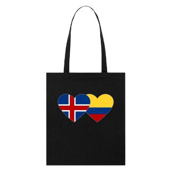Islande Colombie Drapeau Coeur - Tote bag bio Stanley/Stella - noir - Devant