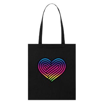 Rainbow Heart Homosexuality LGBT Love - Stanley/Stella Organic Tote Bag - black - Front