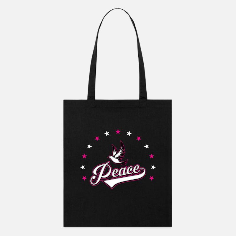 Peace - Stanley/Stella Bio-Stoffbeutel - Schwarz