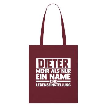 Vorname Dieter - Stanley/Stella Bio-Stoffbeutel - Burgunderrot - Vorne