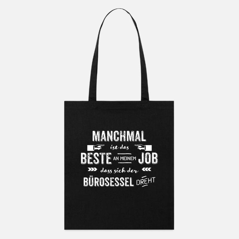 Bürosessel dreht sich - Büro Humor office - Stanley/Stella Bio-Stoffbeutel - Schwarz