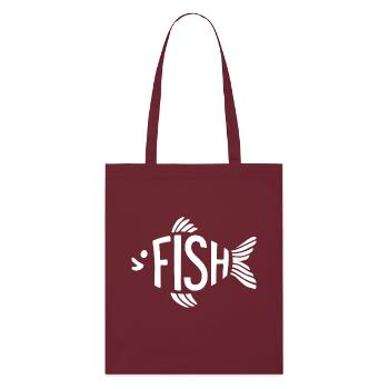 Os de poisson, squelette, pêche à chevrons - Tote bag bio Stanley/Stella - bordeaux - Devant