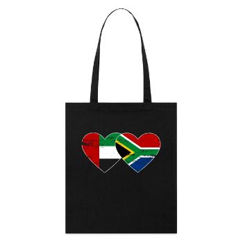 Vereinigte Arabische Emirate Südafrika Flagge Herz - Stanley/Stella Bio-Stoffbeutel - Schwarz - Vorne