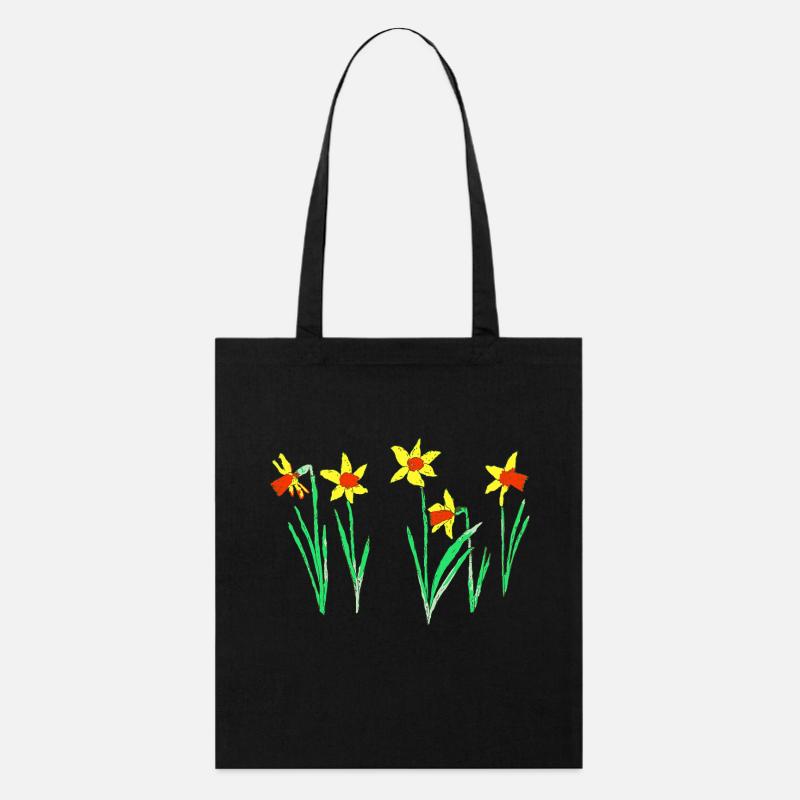 Daffodils - Stanley/Stella Organic Tote Bag - black