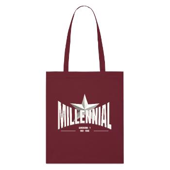 Millennial Star – Generation Y - Stanley/Stella Organic Tote Bag - burgundy - Front