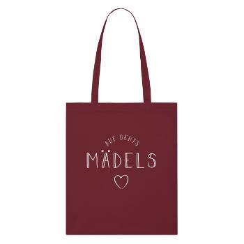Auf gehts maedels frauen party feiern girls abend - Stanley/Stella Bio-Stoffbeutel - Burgunderrot - Vorne