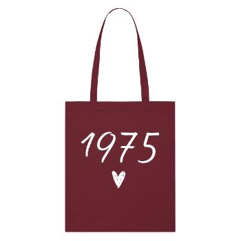 1975 Herzgeburtstag - Stanley/Stella Bio-Stoffbeutel - Burgunderrot - Vorne