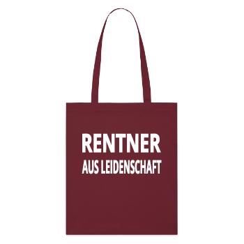 Rentner - Stanley/Stella Bio-Stoffbeutel - Burgunderrot - Vorne