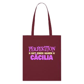 Nom de femme Cäcilia - Tote bag bio Stanley/Stella - bordeaux - Devant