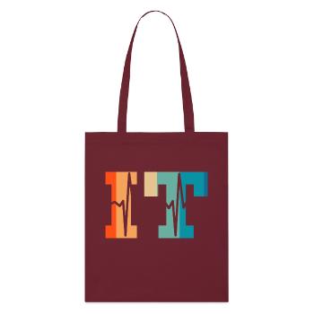 Heartbeat retro information technology - Stanley/Stella Organic Tote Bag - burgundy - Front