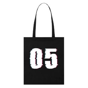 Five 5 Five 05 Number Effect Distorted Number - Stanley/Stella Organic Tote Bag - black - Front