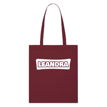 Name Leandra - Stanley/Stella Bio-Stoffbeutel - Burgunderrot - Vorne