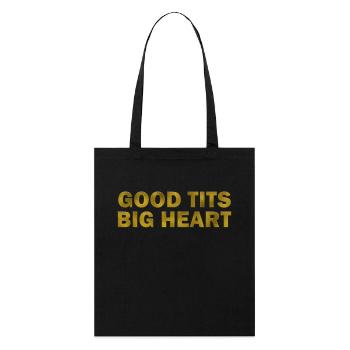 Good Tits Big Heart - Stanley/Stella Bio-Stoffbeutel - Schwarz - Vorne