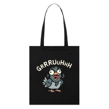 verrückte Taube gruh im Comic und Cartoon Logostil - Stanley/Stella Bio-Stoffbeutel - Schwarz - Vorne