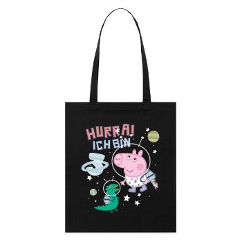 Peppa Wutz Ich bin 3 Jahre Geburtstag Schorsch - Stanley/Stella Bio-Stoffbeutel - Schwarz - Vorne