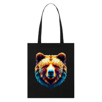 Ours polygonal - Tote bag bio Stanley/Stella - noir - Devant