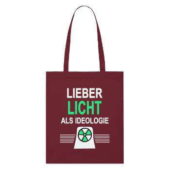 Lieber Licht als Ideologie - Ja zu Atomkraft - Stanley/Stella Bio-Stoffbeutel - Burgunderrot - Vorne