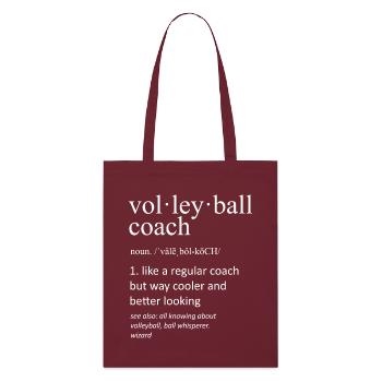 Définition drôle d’entraîneur de volley-ball : Idée de cadeau sportif - Tote bag bio Stanley/Stella - bordeaux - Devant