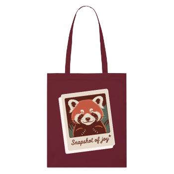 Roter Panda Schnappschuss Freude - Stanley/Stella Bio-Stoffbeutel - Burgunderrot - Vorne