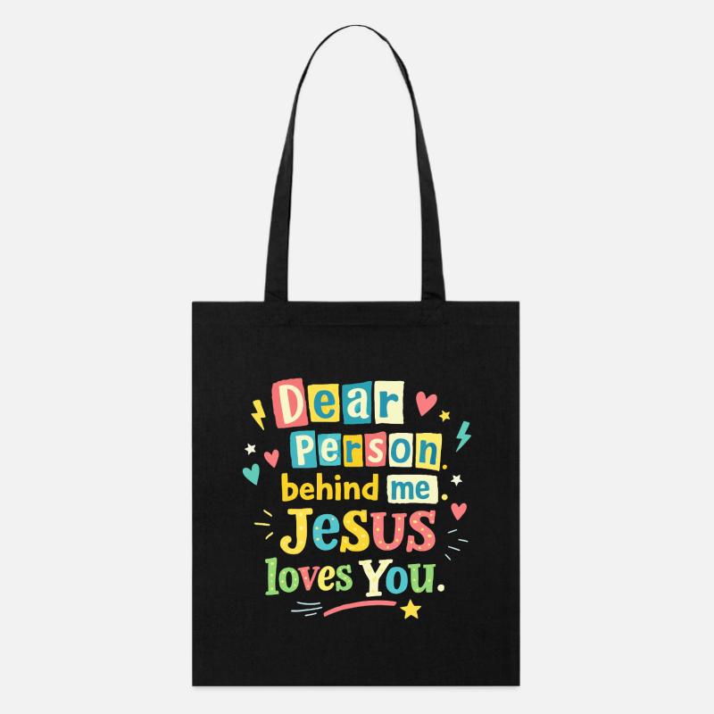 Jesus liebt dich positive Botschaft - Stanley/Stella Bio-Stoffbeutel - Schwarz