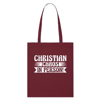 First name Chris Christian - Stanley/Stella Organic Tote Bag - burgundy - Front