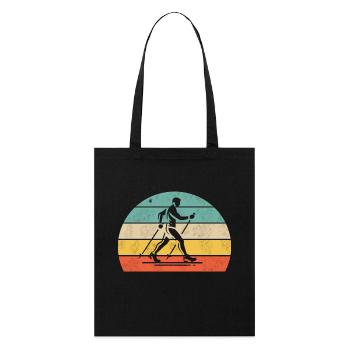 Entraînement en plein air de marche nordique - Tote bag bio Stanley/Stella - noir - Devant