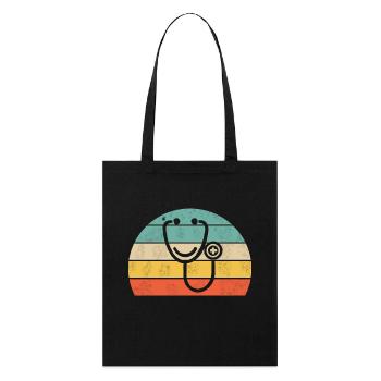 Krankenschwester Krankenhaus Shirt - Stanley/Stella Bio-Stoffbeutel - Schwarz - Vorne