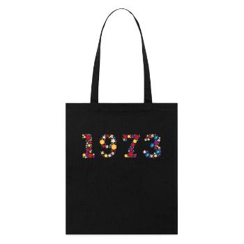 Fleurs 1973 - Tote bag bio Stanley/Stella - noir - Devant