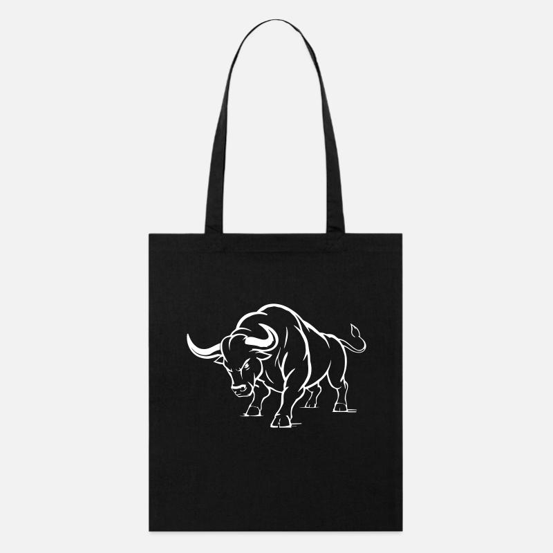 Silhouette de taureau enragé - Tote bag bio Stanley/Stella - noir