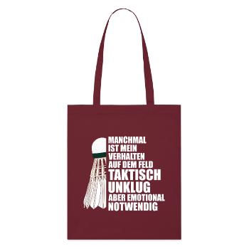 Comportement des joueurs de badminton - Tote bag bio Stanley/Stella - bordeaux - Devant
