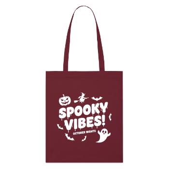 Spooky Vibes Halloween - Stanley/Stella Bio-Stoffbeutel - Burgunderrot - Vorne
