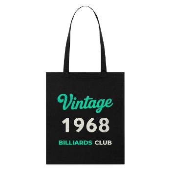 Vintage 1968 – Billiards Club Retro Geburtsjahr - Stanley/Stella Bio-Stoffbeutel - Schwarz - Vorne
