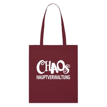 Chaos Hauptverwaltung lustiger Spruch Mütter Papa - Stanley/Stella Bio-Stoffbeutel - Burgunderrot - Vorne