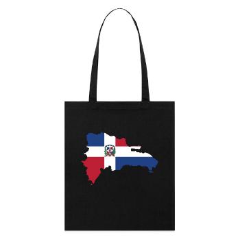 Drapeau de carte de réplique dominicaine - Tote bag bio Stanley/Stella - noir - Devant