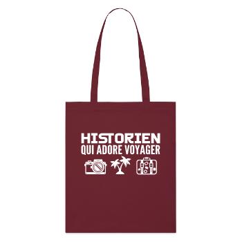 Voyageurs & Historiens : Passion & Découverte - Tote bag bio Stanley/Stella - bordeaux - Devant