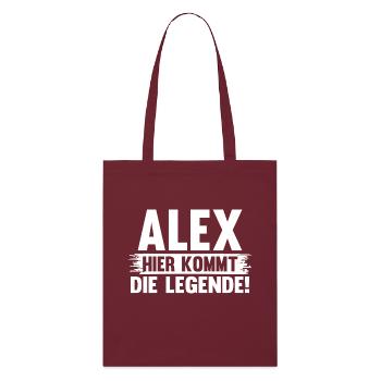 Alexander Alexandra Alexa Alex - Stanley/Stella Bio-Stoffbeutel - Burgunderrot - Vorne