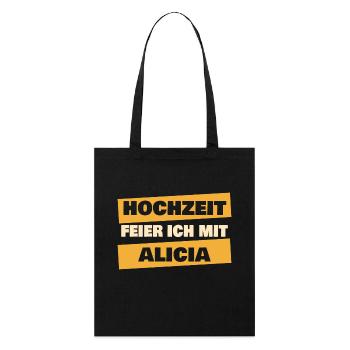 Alicia als JGA - Stanley/Stella Bio-Stoffbeutel - Schwarz - Vorne