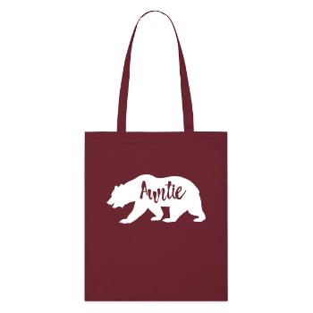 Auntie Bear - Stanley/Stella Organic Tote Bag - burgundy - Front
