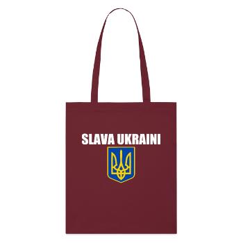 Slava ukraini - Stanley/Stella Bio-Stoffbeutel - Burgunderrot - Vorne