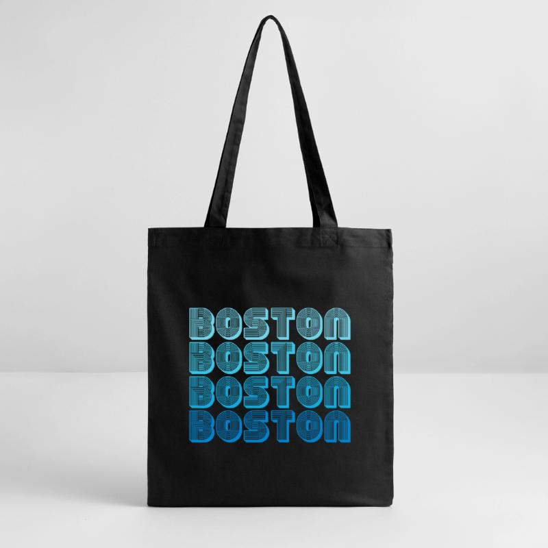 Boston Repeat Pattern Blue Gradient Stanley/Stella Organic Tote Bag