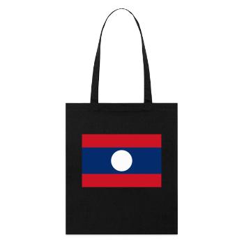 Laos flag / Drapeau Laos - Tote bag bio Stanley/Stella - noir - Devant